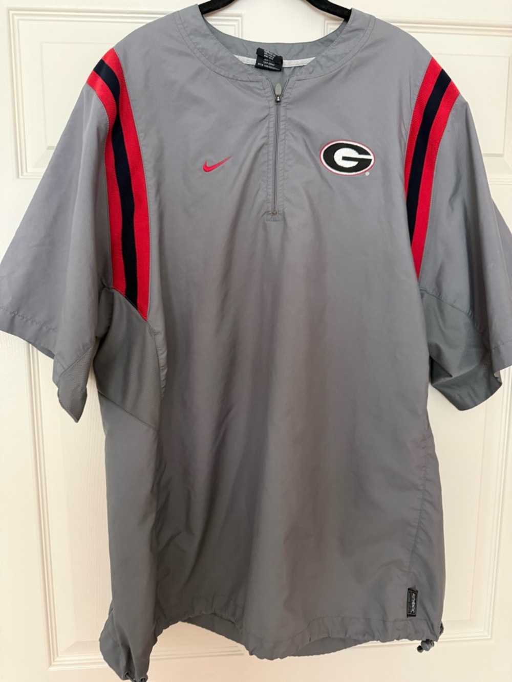 Nike Gray Pullover with Red and Black Stripe Accents